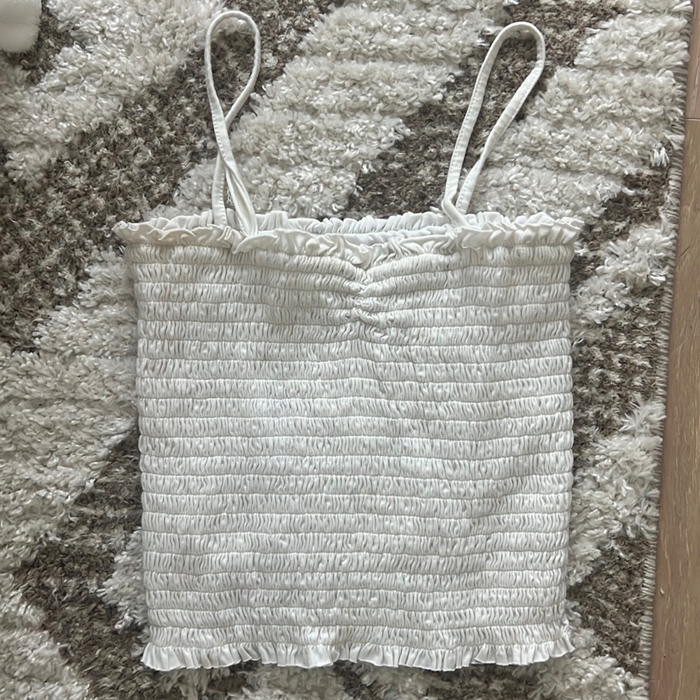 Brandy Melville ruched white top